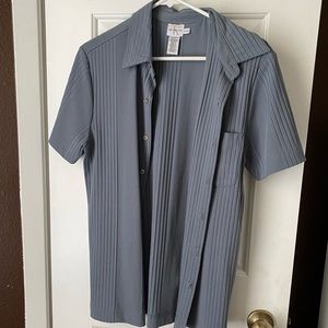 Vintage Calvin Klein button down gray blue shirt